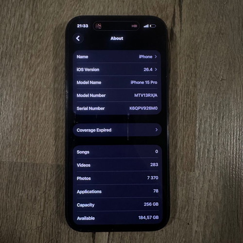 iPhone 15 Pro 256GB like new, black
