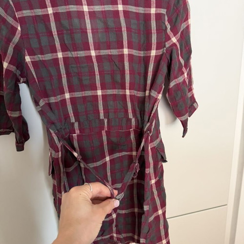 Checked shirt size M with back cords like new, multicolor
