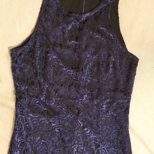 Ganas dark blue dress with velvet details like new