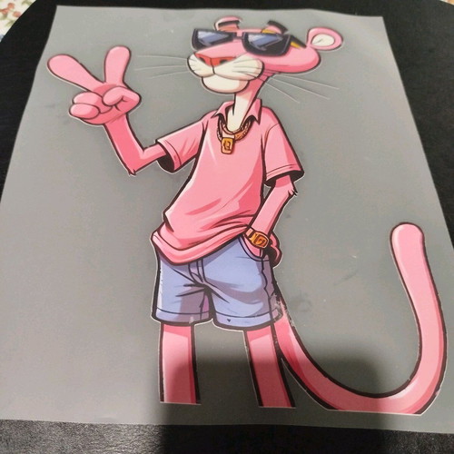 Pink Panther iron-on patch new