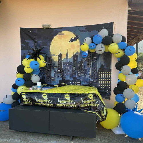 Batman city banner used, polyester for party