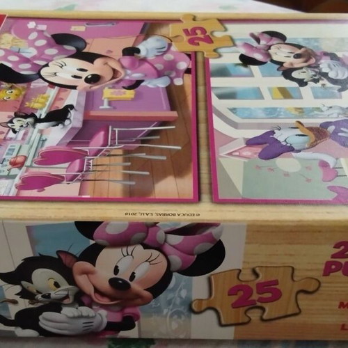 Puzzle Minnie Happy Helpers wooden like new, 2x25 pieces, Educa