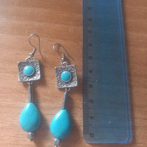 Earrings new with blue stones