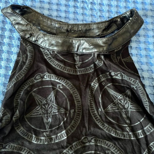 Killstar Baphomet Halter Vest Top, black, size S/M