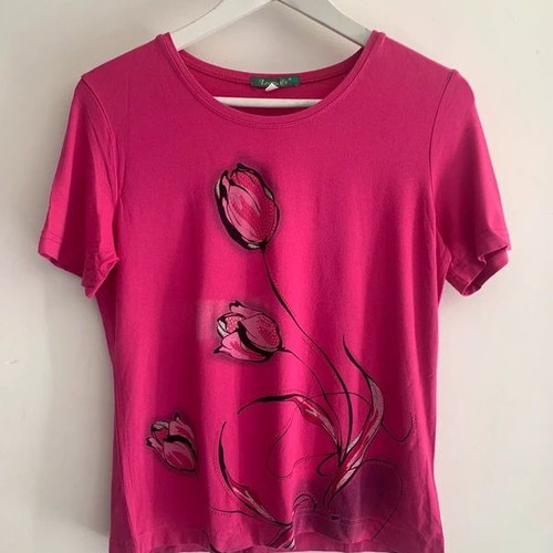 Leonard's pink blouse size M used with signs from washing