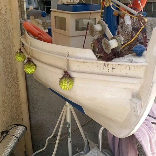 Fishing boat decoration used, wooden hull replica