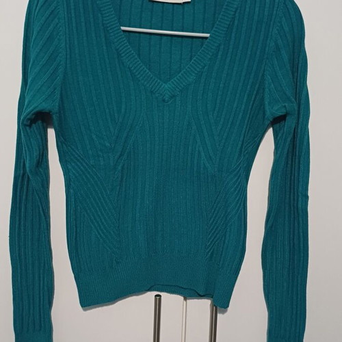 Toi&moi knitted blouse with V-neck like new, petrol color