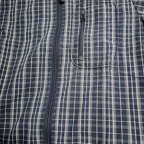 Cotton checked boys' shirt with zipper like new, size 110 cm