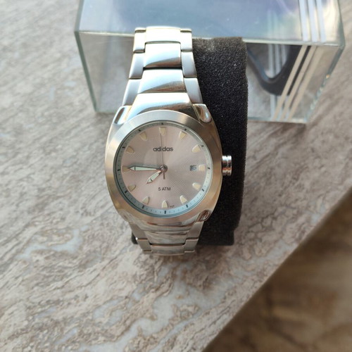Adidas wristwatch, white and silver