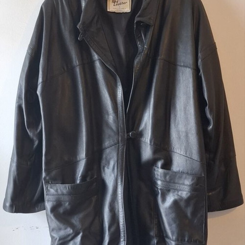 Black leather jacket, size L