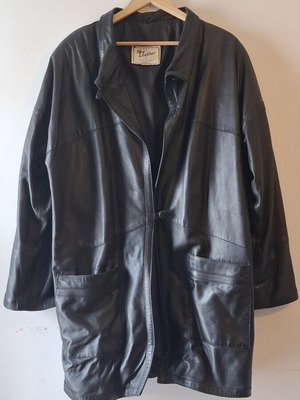 Black leather jacket, size L