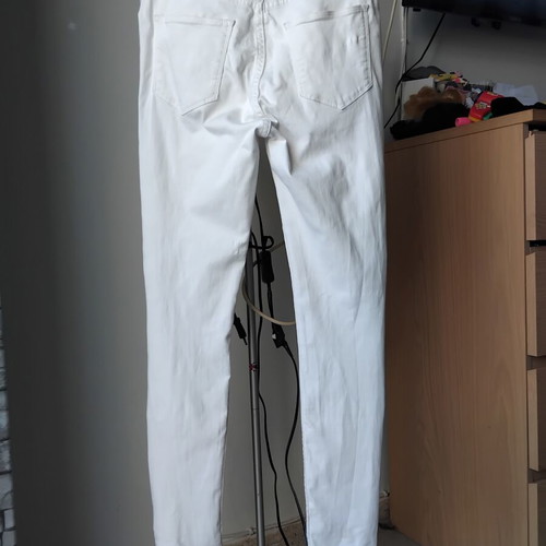 H&M Divided White High-Waisted Cotton Stretch Pants M 38 Like New