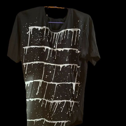 T-shirt Al Franco black with drip print used, size L