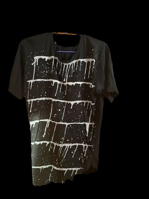 T-shirt Al Franco black with drip print used, size L