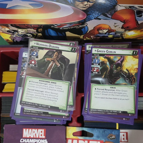 Marvel Champions expansions like new with Green Goblin, Captain America, Thor, Hulk