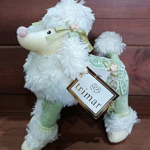 Trimar poodle fabric doll new, greenish