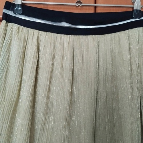 Pleated gold skirt one size like new