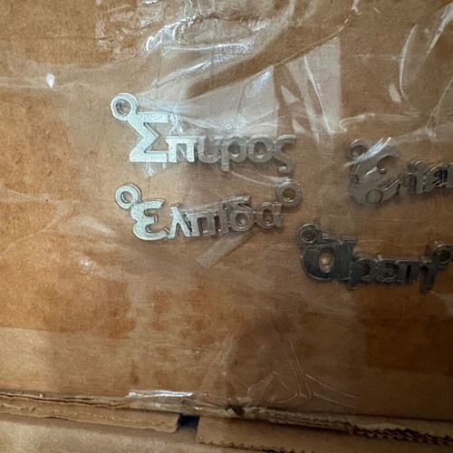 Metal name elements new, 1500 pieces silver color