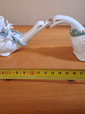 Porcelain Swan Candlestick Set new vintage style