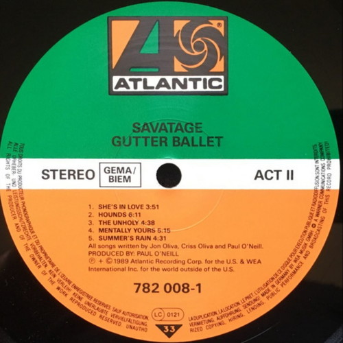 Savatage Gutter Ballet vinyl LP album, heavy metal
