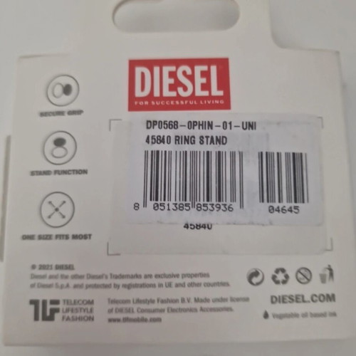 Diesel Universal Phone Ring Stand, metal with embossed logo