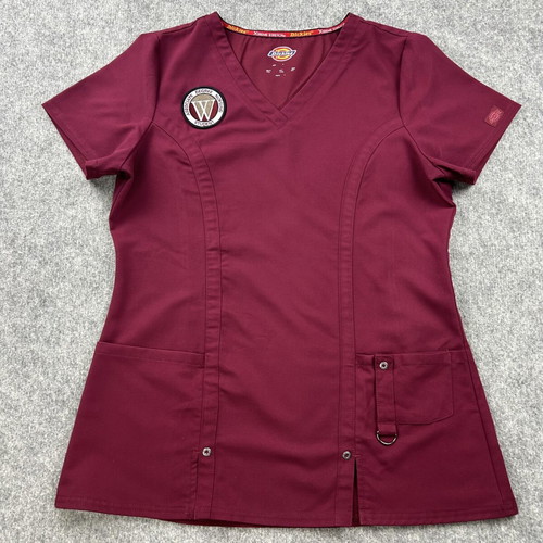 Dickies medical nurse blouse women's small burgundy used