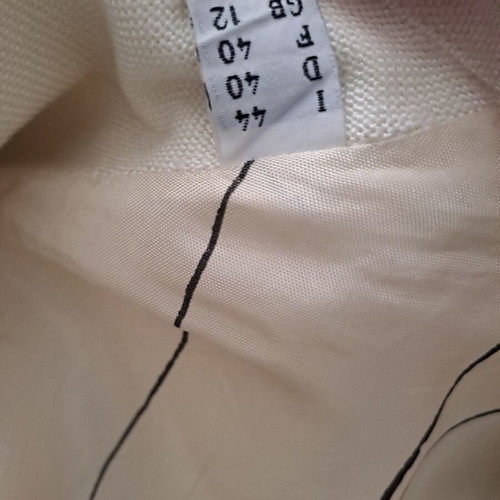Moschino short-sleeve linen jacket like new, white with polka dot sleeves