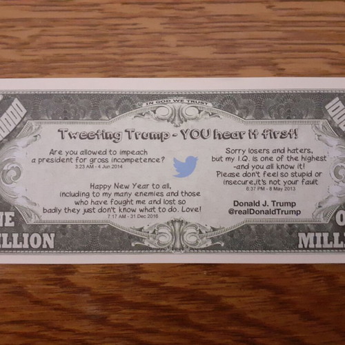 Fake Banknote 1,000,000 Dollars USA Trump Donald President 2017 new