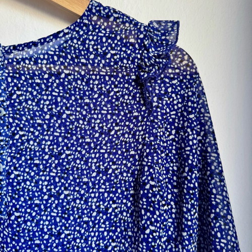 Pull & Bear blouse transparent with polka dot design like new, size S