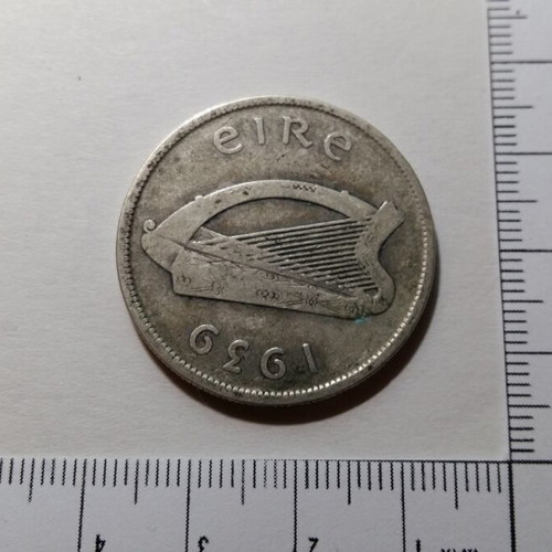 Silver coin ½ Crown 2 Shillings 6 Pence 1939 Ireland like new