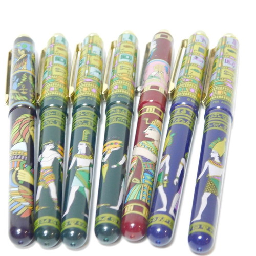 Set of 7 Souvenir Pens with Ancient Egypt Pharaoh Theme, Collectible