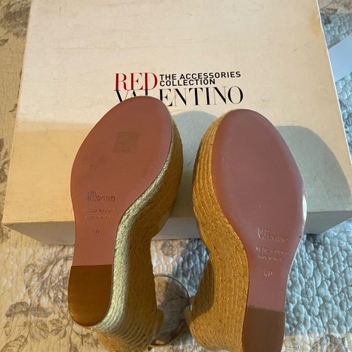 Red Valentino platforms new, leather patent beige, size 40
