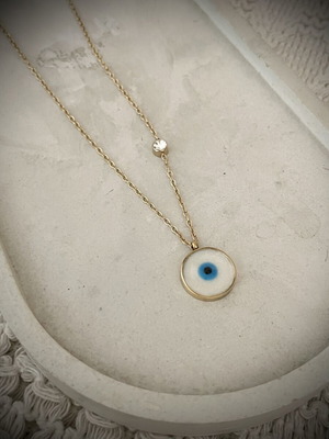 Mataki pendant with zircon, stainless steel, new, gold color