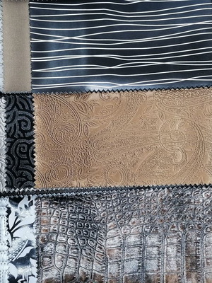 Fabric scraps new, mainly for decoration or patches, including leather