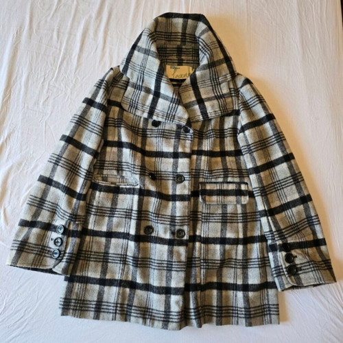 BSB women's checked coat used, size 44, black and grey