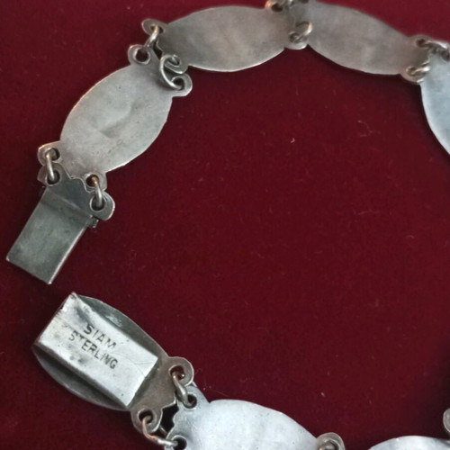 Siam sterling silver bracelet 18cm used with enamel