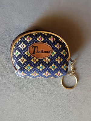 Μπρελόκ πορτοφόλι κερμάτων με φερμουάρ Thailand καινούργιο, μπλε