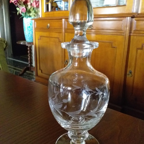 Crystal carafe used, very old bottle