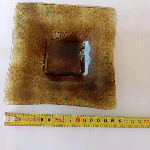 Handmade decorative glass piece new with fusing technique