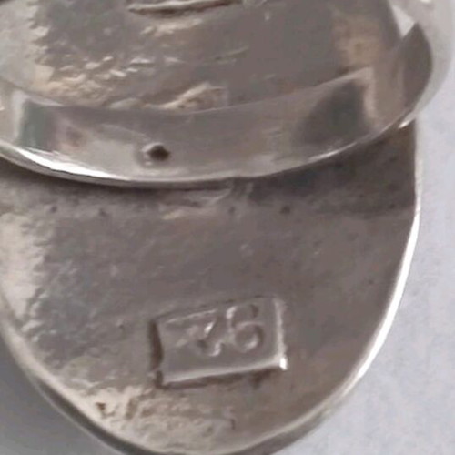 Vintage silver ring with natural Lapis Lazuli used