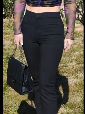 Sheer crop top like new, black and purple, size S
