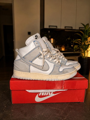 Nike Dunk High 1985 Blue Denim sneakers like new, size 44-45
