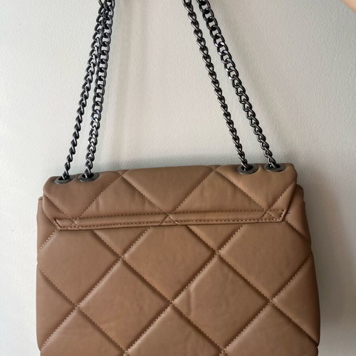 Zara shoulder bag new, beige, with button and large capacity
