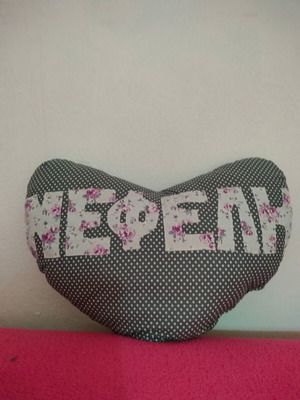 Decorative heart-shaped pillow new with name Nefeli