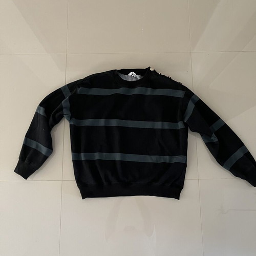 H&M striped sweatshirt medium used with gold button details