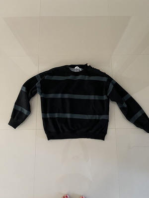 H&M striped sweatshirt medium used with gold button details