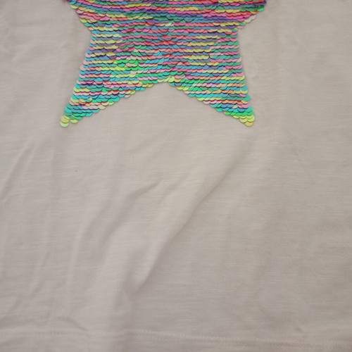 Mothercare Girls' T-shirt with Color-Changing Sequin Star like new, ages 7-9