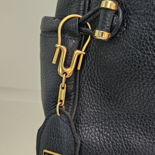 Almada leather shoulder bag used, blue
