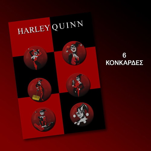 Harley Quinn pins set 6 pieces 2.5cm new