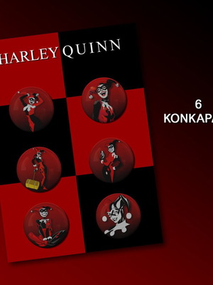 Harley Quinn pins set 6 pieces 2.5cm new